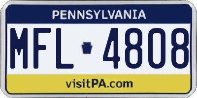 PA license plate MFL4808