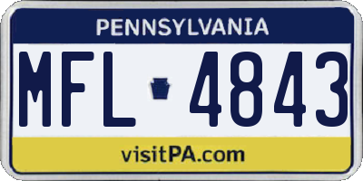 PA license plate MFL4843