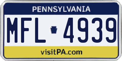 PA license plate MFL4939