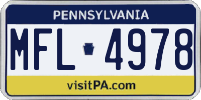 PA license plate MFL4978