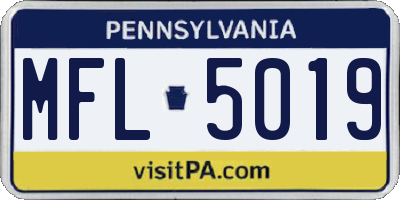 PA license plate MFL5019