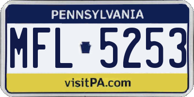 PA license plate MFL5253