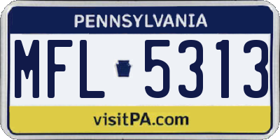 PA license plate MFL5313
