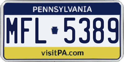 PA license plate MFL5389