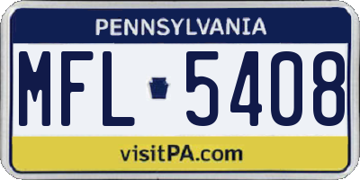 PA license plate MFL5408