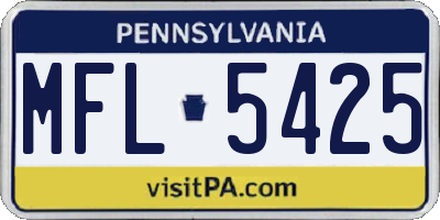 PA license plate MFL5425