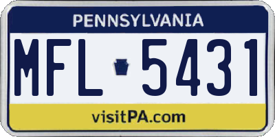 PA license plate MFL5431