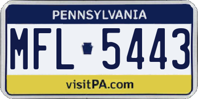 PA license plate MFL5443