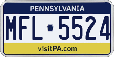PA license plate MFL5524