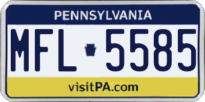 PA license plate MFL5585