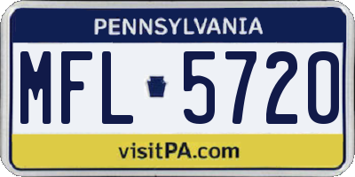 PA license plate MFL5720
