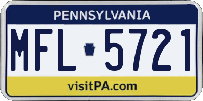 PA license plate MFL5721