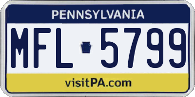 PA license plate MFL5799