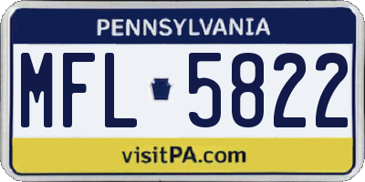 PA license plate MFL5822