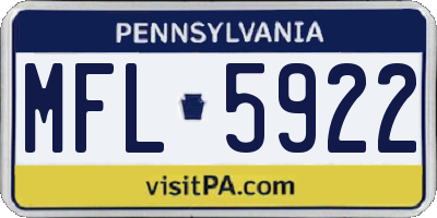 PA license plate MFL5922