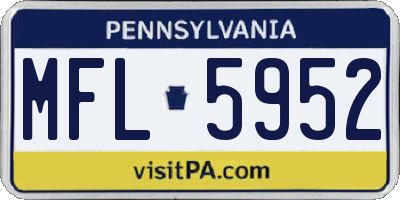PA license plate MFL5952
