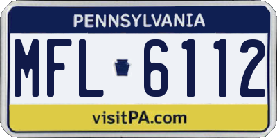 PA license plate MFL6112