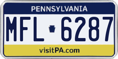 PA license plate MFL6287