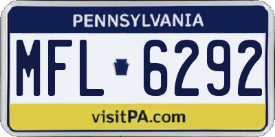 PA license plate MFL6292