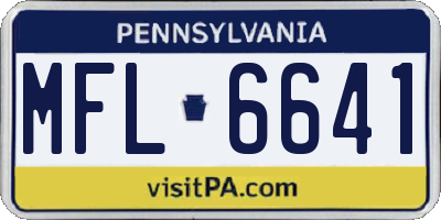 PA license plate MFL6641