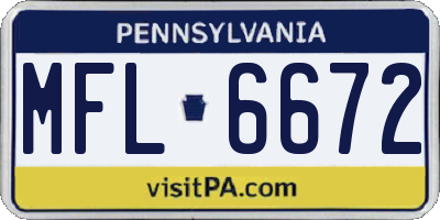 PA license plate MFL6672