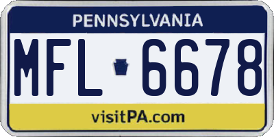 PA license plate MFL6678