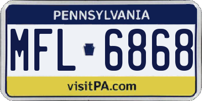 PA license plate MFL6868