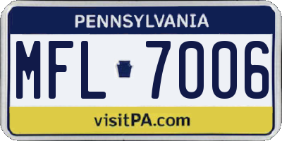 PA license plate MFL7006