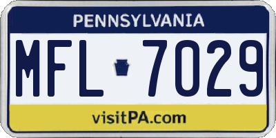PA license plate MFL7029