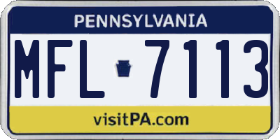 PA license plate MFL7113