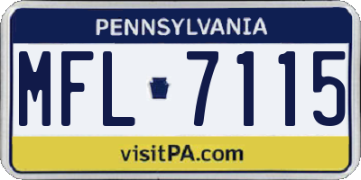 PA license plate MFL7115