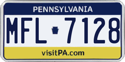 PA license plate MFL7128