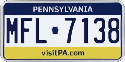 PA license plate MFL7138