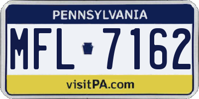 PA license plate MFL7162