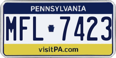 PA license plate MFL7423
