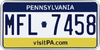 PA license plate MFL7458