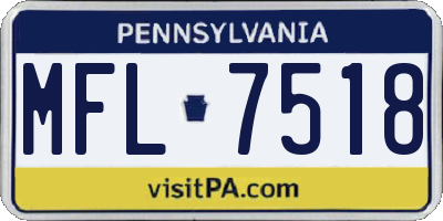 PA license plate MFL7518