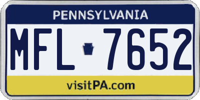 PA license plate MFL7652