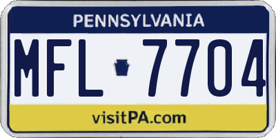 PA license plate MFL7704