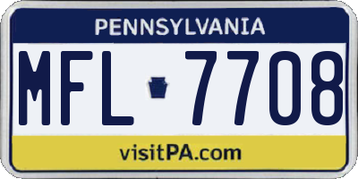 PA license plate MFL7708