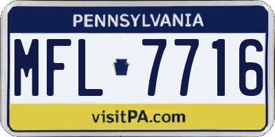 PA license plate MFL7716