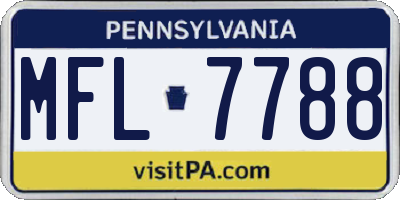 PA license plate MFL7788