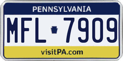 PA license plate MFL7909