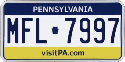 PA license plate MFL7997