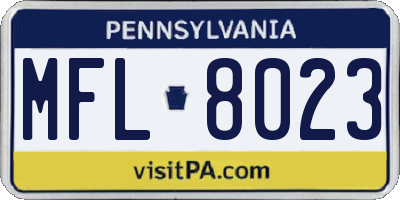 PA license plate MFL8023