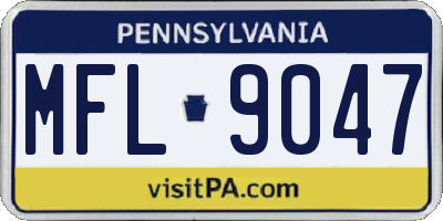 PA license plate MFL9047