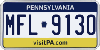 PA license plate MFL9130