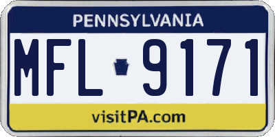 PA license plate MFL9171