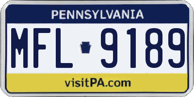 PA license plate MFL9189