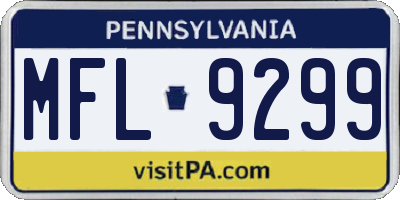PA license plate MFL9299